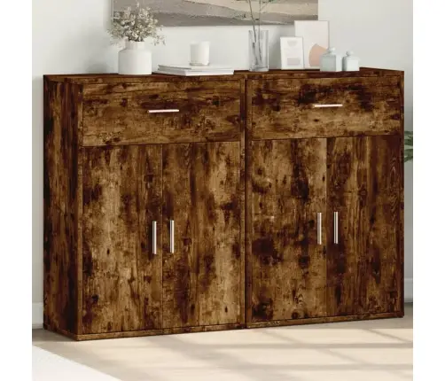 Kumodes 2 Gab., Ozolkoka Krāsa, 60X30X84 Cm, Inženierijas Koks Vidaxl