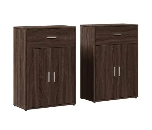 Kumodes 2 Gab., Brūna Ozola, 60X30X84 Cm, Inženierijas Koks Vidaxl