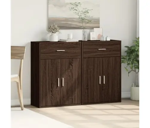 Kumodes 2 Gab., Brūna Ozola, 60X30X84 Cm, Inženierijas Koks Vidaxl