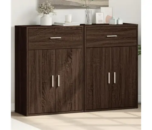 Kumodes 2 Gab., Brūna Ozola, 60X30X84 Cm, Inženierijas Koks Vidaxl