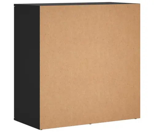 Šoninės Spintelės, 2Vnt., Juodos, 79X38X80cm Apdirbta Mediena