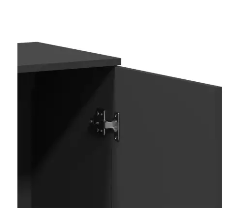 Šoninės Spintelės, 2Vnt., Juodos, 79X38X80cm Apdirbta Mediena