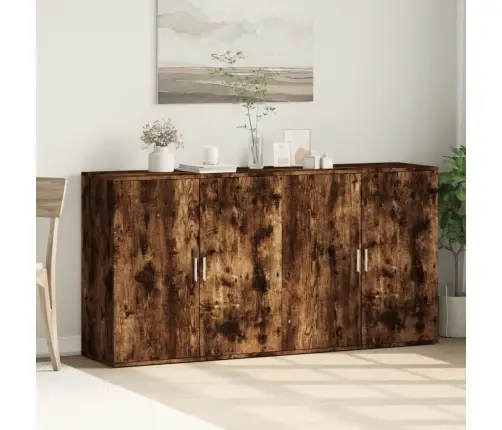Šoninės Spintelės, 2Vnt., Dūminio Ąžuolo, 79X38X80cm Mediena Šoninės Spintelės, 2Vnt., Dūminio Ąžuolo, 79X38X80cm Mediena