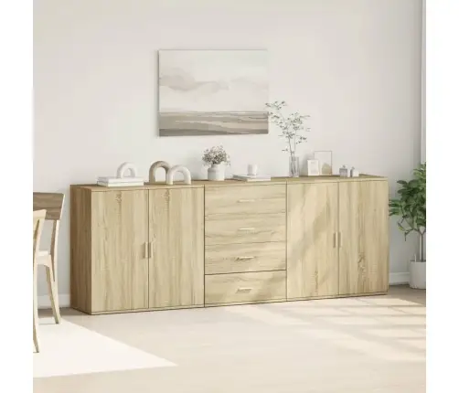 Kumodes, 3 Gab., Ozolkoka Krāsa, Inženierijas Koks Vidaxl