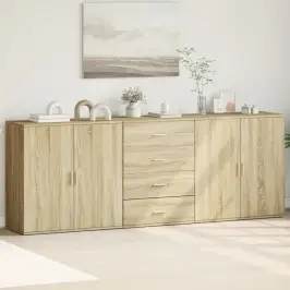 Kumodes, 3 Gab., Ozolkoka Krāsa, Inženierijas Koks Vidaxl