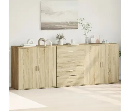 Kumodes, 3 Gab., Ozolkoka Krāsa, Inženierijas Koks Vidaxl