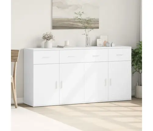 Puhvetkapid 2 Tk, Valge, 79 X 38 X 80 cm Tehispuit