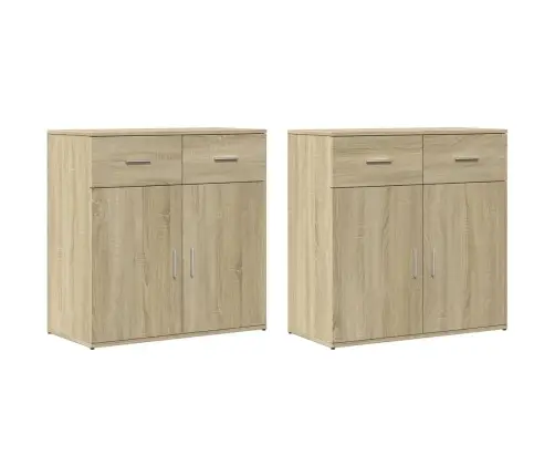 Kumodes, 2 Gab., Ozolkoka Krāsa, 79X38X80 Cm, Inženierijas Koks Vidaxl