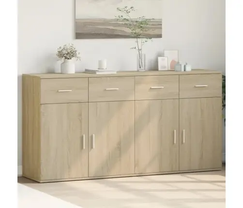 Kumodes, 2 Gab., Ozolkoka Krāsa, 79X38X80 Cm, Inženierijas Koks Vidaxl