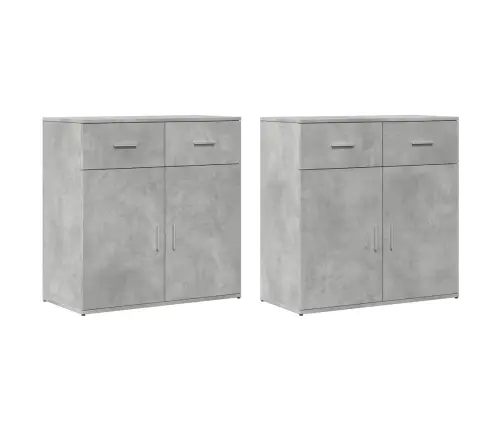 Puhvetkapid 2 Tk, Betoonhall, 79 X 38 X 80 cm Tehispuit