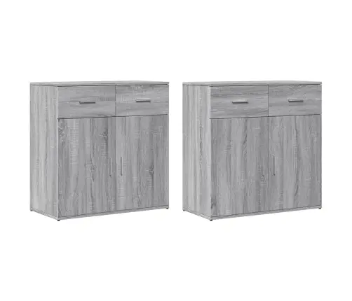 Kumodes, 2 Gab., Pelēka Ozola, 79X38X80 Cm, Inženierijas Koks Vidaxl