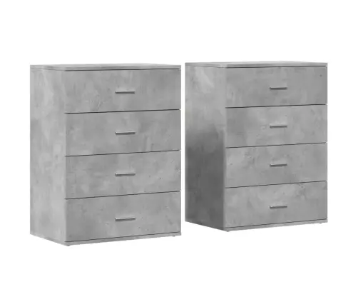 Šoninės Spintelės, 2Vnt., Betono, 60X39X80cm Apdirbta Mediena