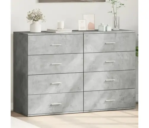 Šoninės Spintelės, 2Vnt., Betono, 60X39X80cm Apdirbta Mediena