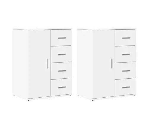 Kumodes, 2 Gab., Baltas,  59X39X80 Cm, Inženierijas Koks Vidaxl