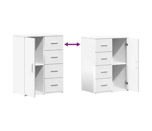 Kumodes, 2 Gab., Baltas,  59X39X80 Cm, Inženierijas Koks Vidaxl