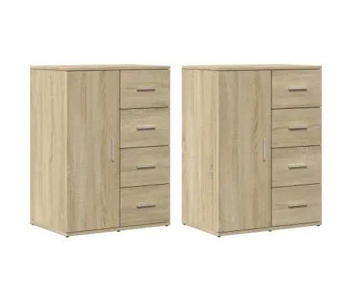 Kumodes, 2 Gab., Ozolkoka Krāsa, 59X39X80 Cm, Inženierijas Koks Vidaxl