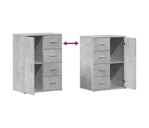 Kumodes, 2 Gab., Betona Pelēkas, 59X39X80 Cm, Inženierijas Koks Vidaxl