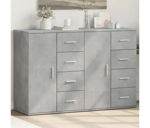 Kumodes, 2 Gab., Betona Pelēkas, 59X39X80 Cm, Inženierijas Koks Vidaxl