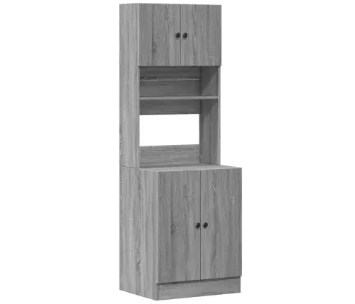 Virtuves Skapītis, Pelēks, 60X50X180 Cm, Inženierijas Koks Vidaxl