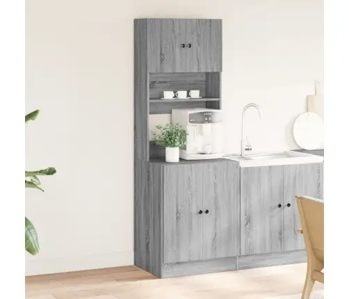 Virtuves Skapītis, Pelēks, 60X50X180 Cm, Inženierijas Koks Vidaxl