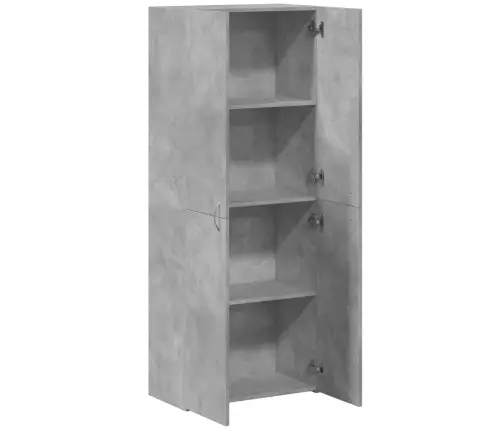 Dokumentu Skapis, Betona Pelēks, 60X32X153 Cm Inženierijas Koks Vidaxl