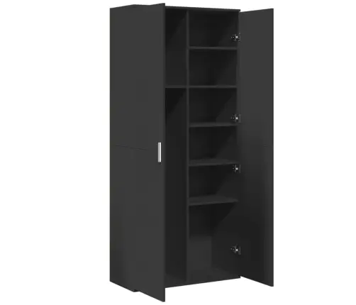 Komoda, Juodos Spalvos, 80X35X180cm Apdirbta Mediena