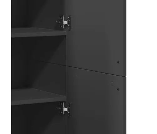 Komoda, Juodos Spalvos, 80X35X180cm Apdirbta Mediena