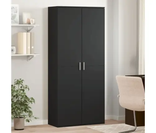 Komoda, Juodos Spalvos, 80X35X180cm Apdirbta Mediena