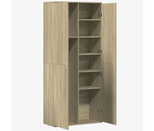 Augstais Skapītis Ozolkoka Krāsa 80X35X180 Cm Inženierijas Koks Vidaxl