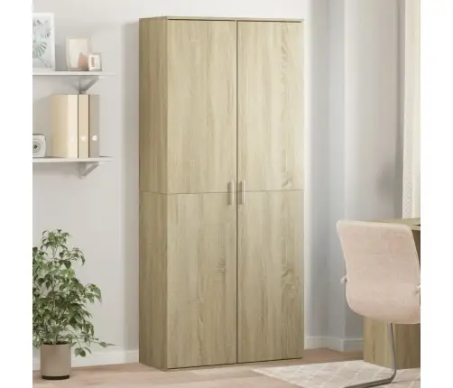 Augstais Skapītis Ozolkoka Krāsa 80X35X180 Cm Inženierijas Koks Vidaxl