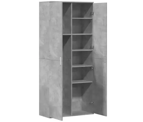 Augstais Skapītis Betona Pelēks 80X35X180 Cm Inženierijas Koks Vidaxl