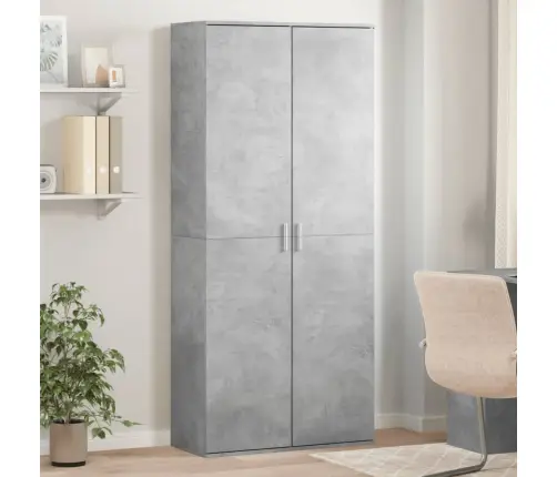 Augstais Skapītis Betona Pelēks 80X35X180 Cm Inženierijas Koks Vidaxl