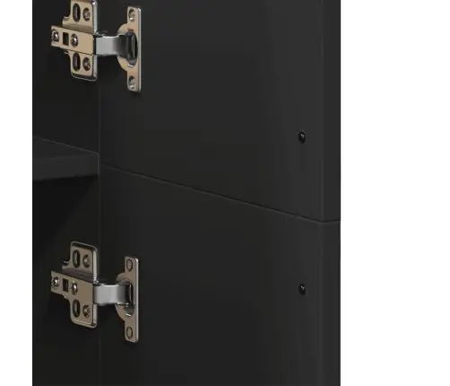 Komoda, Juodos Spalvos, 70X35X180cm Apdirbta Mediena