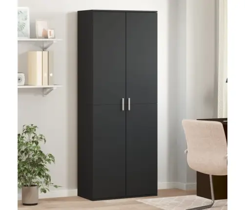 Komoda, Juodos Spalvos, 70X35X180cm Apdirbta Mediena