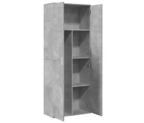 Augstais Skapītis Betona Pelēks 70X35X180 Cm Inženierijas Koks Vidaxl