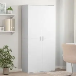 Apavu Skapis, Balts, 80X39X178 Cm, Kokskaidu Plāksne Vidaxl