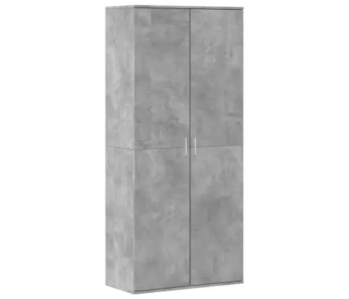 Apavu Skapis, Betona Pelēks, 80X39X178 Cm, Kokskaidu Plāksne Vidaxl