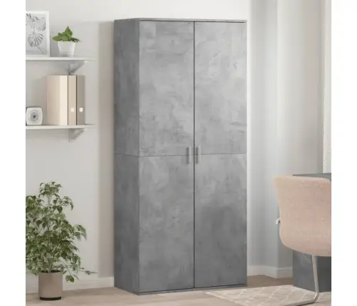 Apavu Skapis, Betona Pelēks, 80X39X178 Cm, Kokskaidu Plāksne Vidaxl