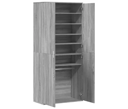 Spintelė Batams, Pilka Ąžuolo, 80X39X178cm Apdirbta Mediena