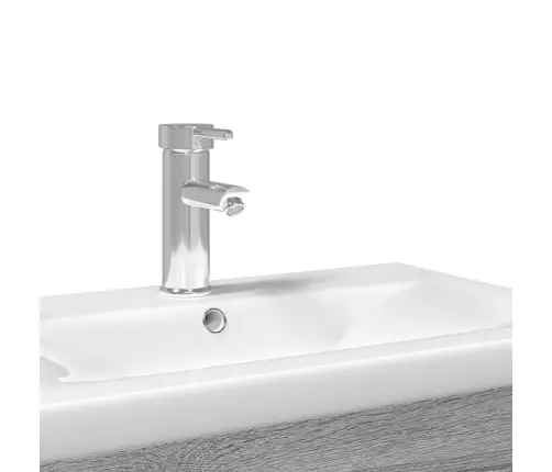 Vannasistabas Skapītis Ar Iebūvētu Izlietni, Pelēka Krāsa Vidaxl