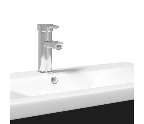 Vonios Praustuvo Spintelė Su Įmontuotu Praustuvu, Juoda