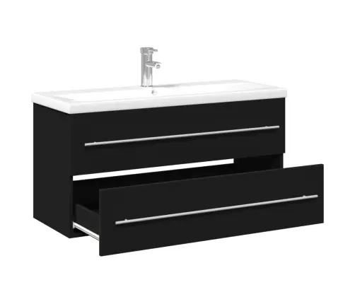 Vannasistabas Skapītis Ar Iebūvētu Izlietni, Melns Vidaxl