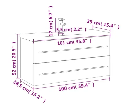Vannasistabas Skapītis Ar Iebūvētu Izlietni, Melns Vidaxl