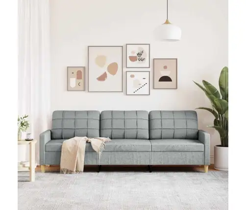 Trīsvietīgs Dīvāns, Gaiši Pelēks Audums, 210 Cm Vidaxl