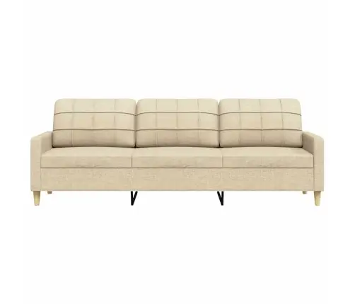 Trīsvietīgs Dīvāns, Krēmkrāsas Audums, 210 Cm Vidaxl