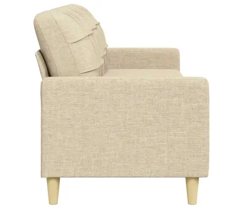 Trīsvietīgs Dīvāns, Krēmkrāsas Audums, 210 Cm Vidaxl