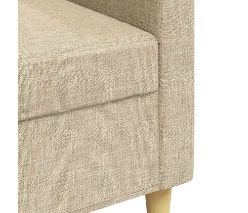 Trīsvietīgs Dīvāns, Krēmkrāsas Audums, 210 Cm Vidaxl