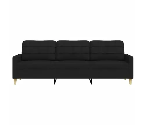 Trīsvietīgs Dīvāns, Melns Audums, 210 Cm Vidaxl