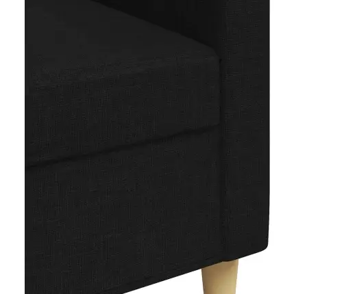 Trīsvietīgs Dīvāns, Melns Audums, 210 Cm Vidaxl