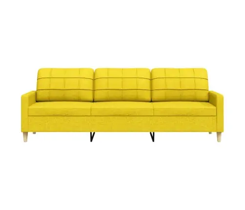 Trīsvietīgs Dīvāns, Gaiši Dzeltens Audums, 210 Cm Vidaxl